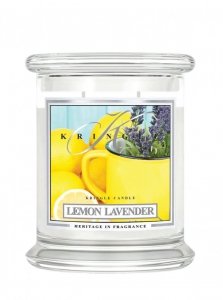 Kringle Candle - Lemon Lavender - średni, klasyczny słoik (411g) z 2 knotami