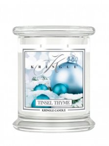 Kringle Candle - Tinsel Thyme - średni, klasyczny słoik (411g) z 2 knoty