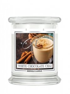 Kringle Candle - White Chocolate Chai - średni, klasyczny słoik (411g) z 2 knotami