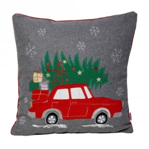 Poszewka świąteczna filcowa - CHRISTMAS CAR