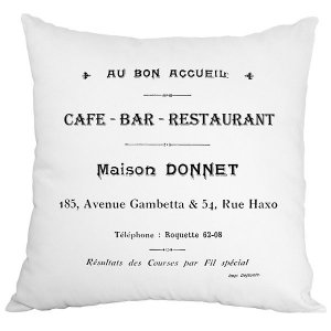 Poduszka French Home - Cafe Bar - biała