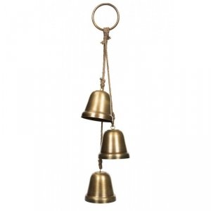 Dzwonki dekoracyjne na sznurku złote - dł. 50 cm