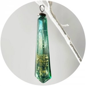 Bombka szklana Belldeco - kryształ 13 cm zielony