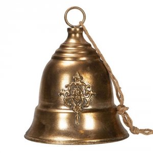 Dzwonek dekoracyjny złoty - wys. 26 cm
