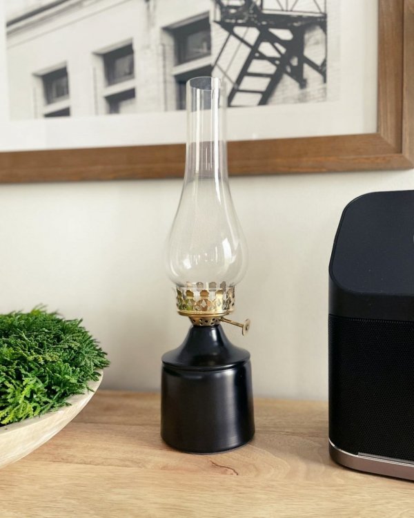 Świecznik na tealighty Lampa Naftowa - czarny 2