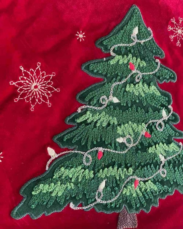 Bieżnik świąteczny welurowy - Christmas Tree 35x180 cm