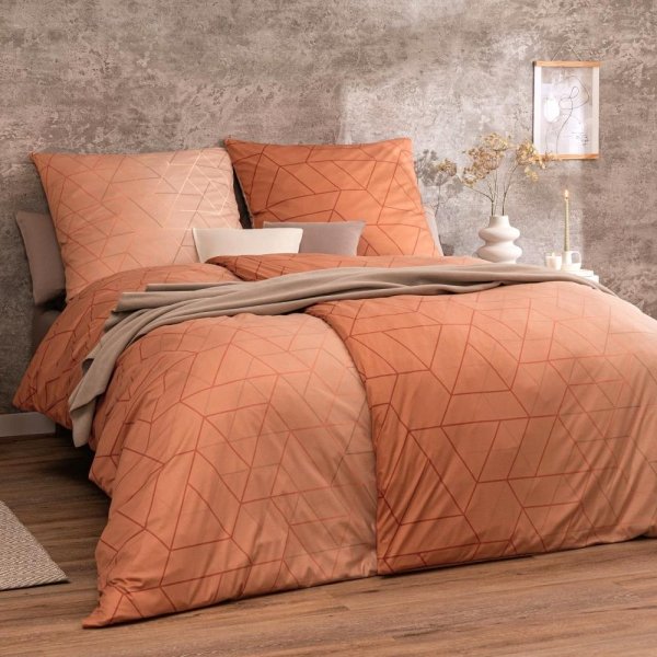 Pościel Estella mako-interlock-jersey Svea terakota 6268/370
