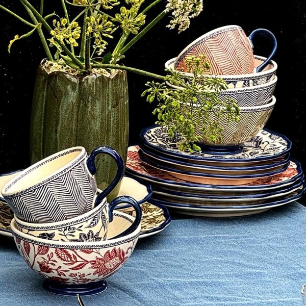 Laura Ashley Hedingham Blue Terra - talerze śniadaniowe 21 cm - 2 szt.