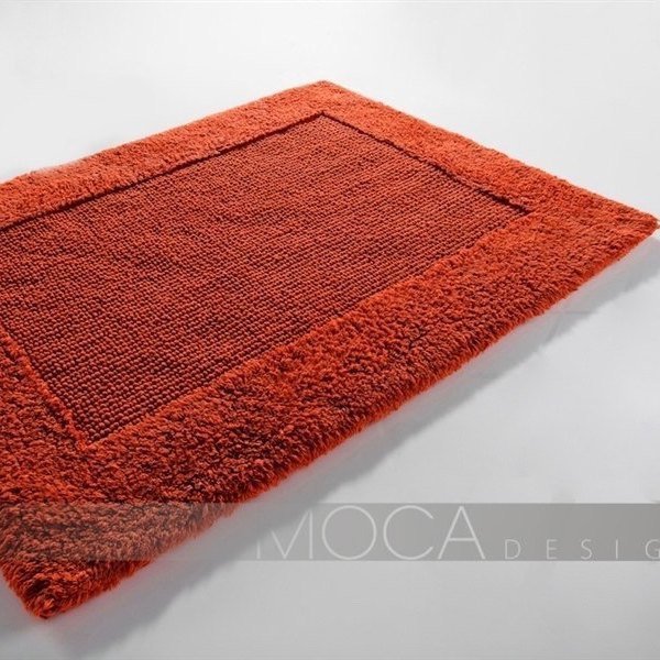 Pomarańczowy dywanik łazienkowy Moca Design Frame