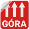 Etykieta ostrzegawcza GÓRA 55x55mm papierowa na roli (1000szt) BULK