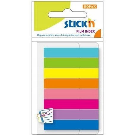 Zakładki indeksujące 45x8mm mix 8 kolorów neon 21401 STICK`N