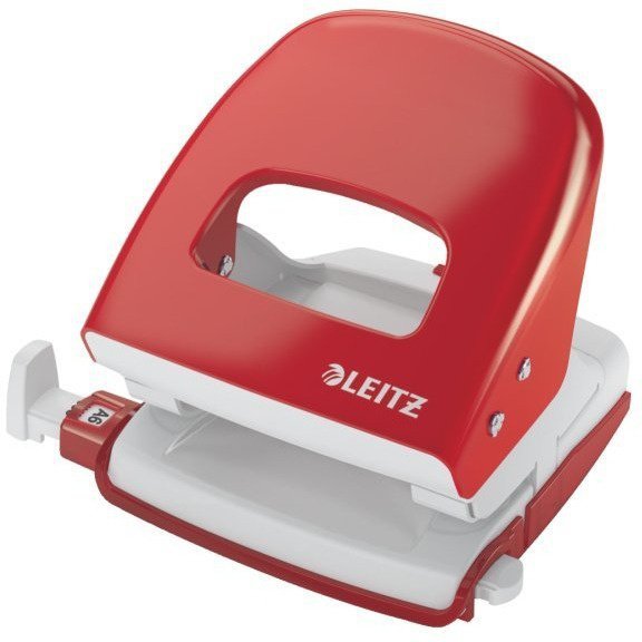 Dziurkacz 5008 LEITZ duży metalowy 30 kartek czerwony 50080025