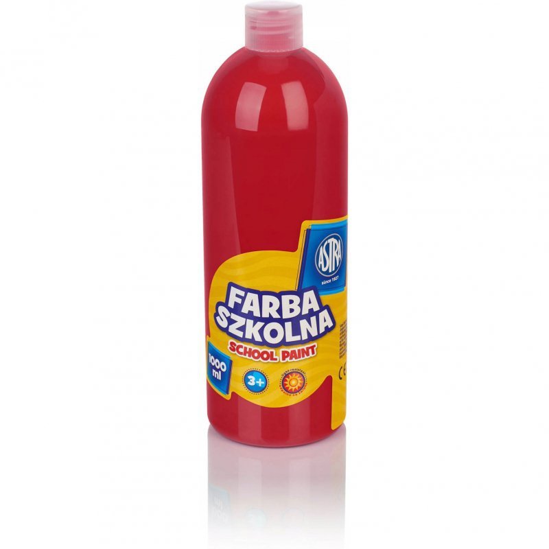 Farba plakatowa szkolna 1000ml czerwona 301217049 ASTRA