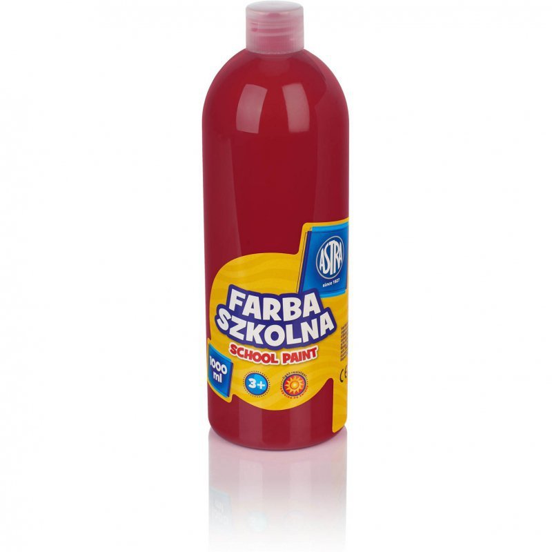 Farba plakatowa szkolna 1000ml czerwona ciemna 301217044 ASTRA