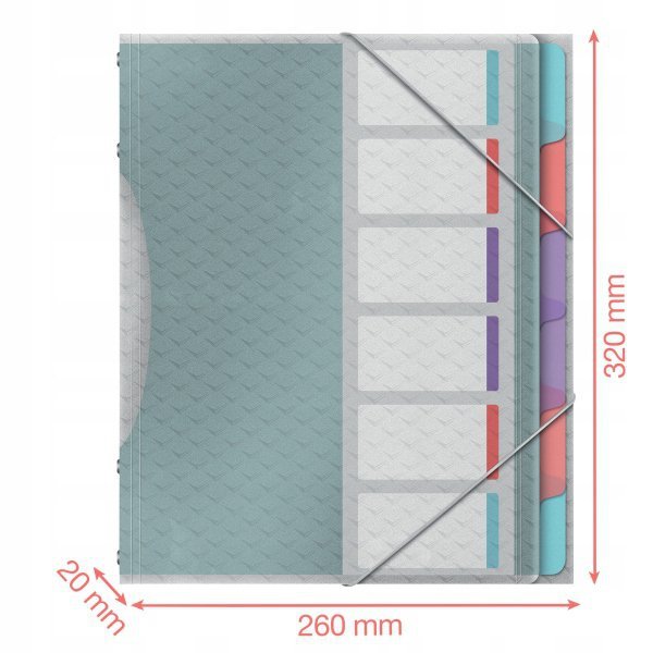 Teczka segregująca z 6 przekładkami ESSELTE COLOUR&quot;ICE z 626255