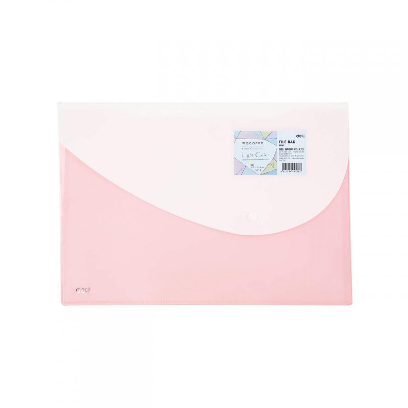 Teczka kopertowa na zatrzask MACARON różowa 5506 PINK DELI