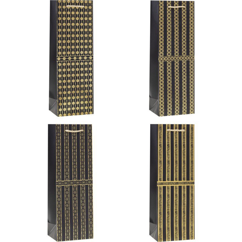 Torebka prezentowa 12x35x9cm na butelkę TBG-24216-BB-HS ROZETTE