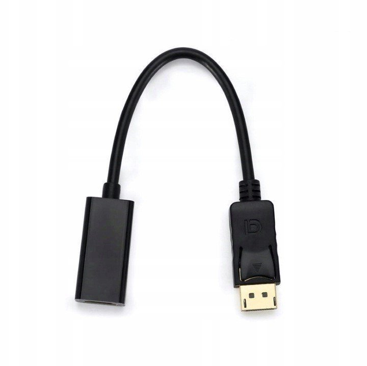 Adapter DisplayPort (M) -&gt; HDMI (F) czarny BULK