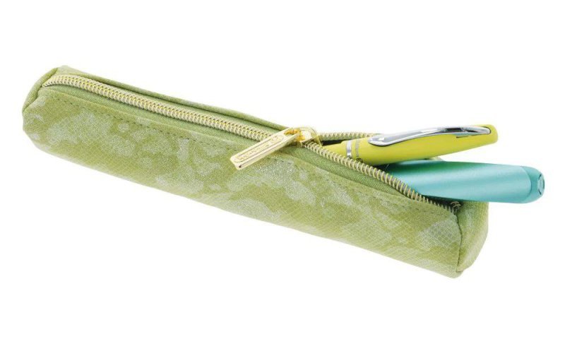Piórnik szkolny na suwak Saszetka Kosmetyczka okrągła Snake zielona 50046638 HERLITZ