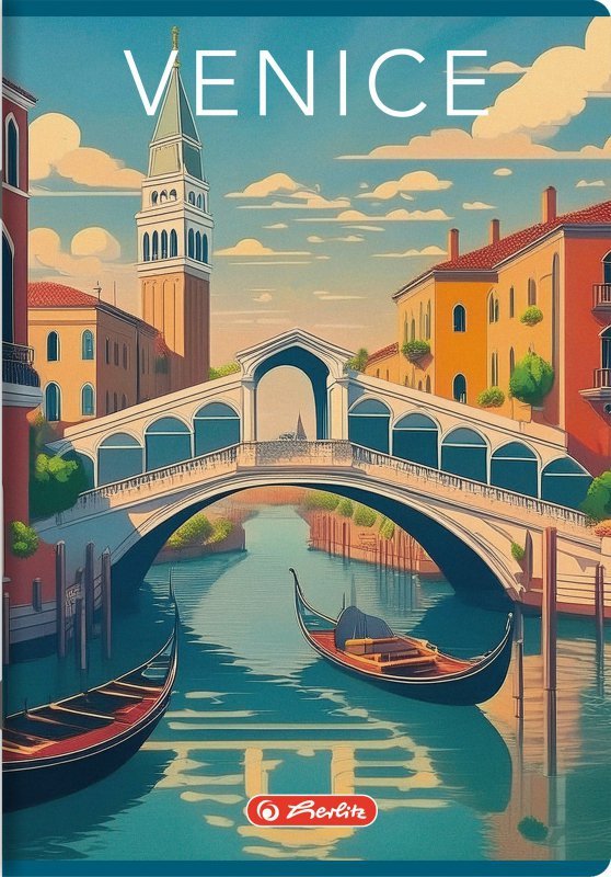 Zeszyt szkolny A5 60 kartek w kratkę 70g RETRO CITY 400196845 HERLITZ