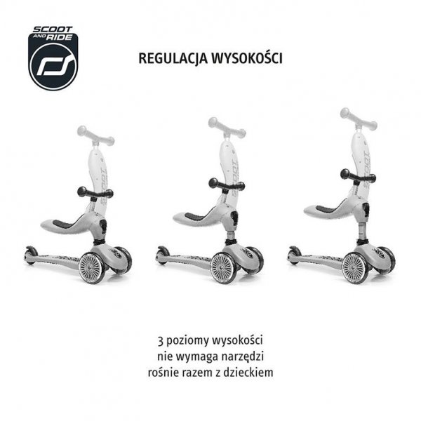 SCOOTANDRIDE Highwaykick 1 2w1 Jeździk i hulajnoga 1-5 lat Rose