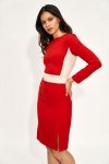Dopasowana czerwona sukienka  - S207