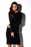 Sukienka swetrowa z guzikami na rękawach LS270 czarny
