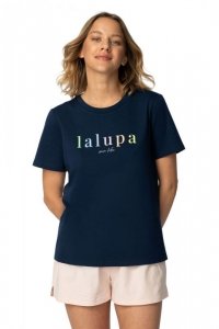 LA109 T-shirt z napisem LALUPA sea life - granatowy