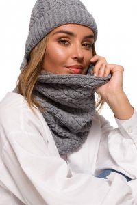 Be Knit BK082 Komin splot warkocz - szary