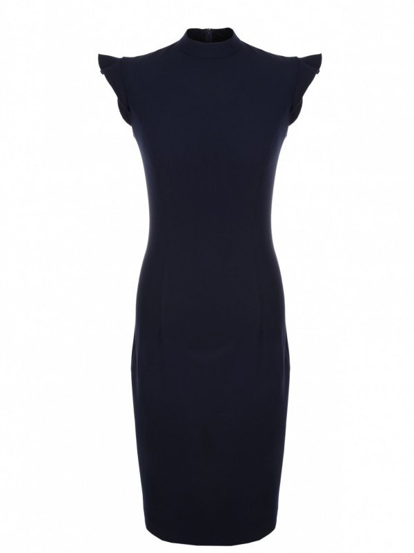Sukienka z falbankami na ramionach - granat - S102