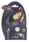 Smycz flexi automatyczna New Classic Cat XS linka 3 m - smycz dla kota, kolor czarny