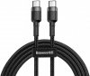 KABEL USB-C / USB-C Baseus Cafule CATKLF-GG1 100cm 60W 3A PD 2.0 QC 3.0 CZARNO-SZARY W OPLOCIE