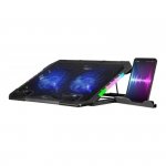 Podstawka chłodząca Defender NS-502 laptop notebook 15.6-17.3 2xUSB 2 fans podświetlenie RGB + uchwyt smartfon