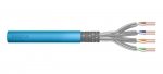 Kabel teleinformatyczny instalacyjny DIGITUS kat.6A, S/FTP, Eca, drut, AWG 23/1, LSOH, 100m, niebieski, ofoliowany