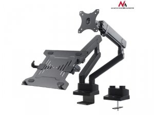 Uchwyt biurkowy podwójny do monitora i laptopa Maclean MC-813 17-32 2x8kg VESA 75x75, 100x100