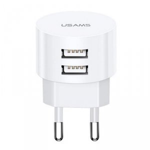 Ładowarka sieciowa Usams T20 2,1A 2xUSB- bez kabla - biała