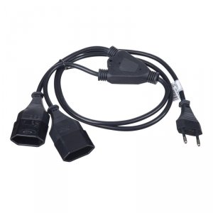 Kabel zasilający Y Akyga AK-RD-05A rozdzielacz CCA Europlug Typ C / 2x CEE 7/16 1,2 m