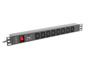 Listwa zasilająca Lanberg do RACK 1U 16A PDU 19 8x IEC C13 2m czarna C20