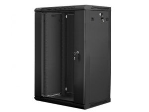 Szafa instalacyjna Rack wisząca 19 18U 600x450 czarna Lanberg (flat pack)