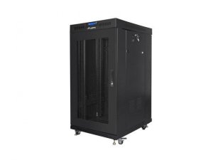 Szafa instalacyjna Rack stojąca 19 22U 800x800 Drzwi Perforowane czarna Lanberg (flat pack) LCD V2