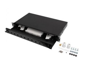 Przełącznica światłowodowa Lanberg 12xSC simplex / 12xLC duplex Rack 19 1U czarna + akcesoria