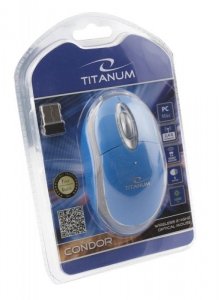 Mysz bezprzewodowa Titanum Condor 3D optyczna 2.4 GHz  niebieska