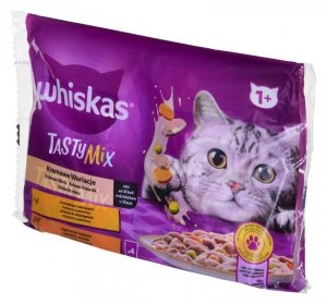 WHISKAS Tasty Mix Kremowe Wariacje w sosie  - mokra karma dla kota - 4 x 85g