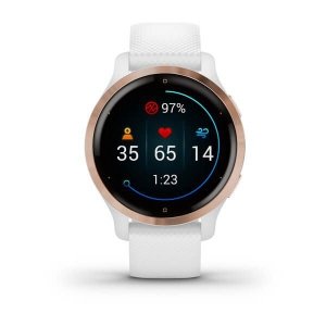 Zegarek Garmin Venu 2S (40 mm) Rose Gold Stainless Steel Bezel / White Case / Silicone Band