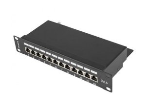 Patch panel Lanberg PPF6-9012-B (1U; 10; kat. 6; FTP; 12xRJ-45)