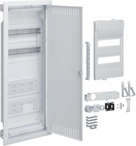 Rozdzielnica hybrydowa podtynkowa, 2 x12modułów, 2x płyta montażowa, 1x gniazdo 230V, HAGER Volta Hybrid VU602PLH