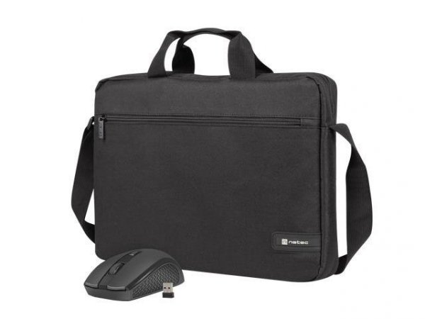Torba na notebooka Natec Wallaroo 2 Czarna 15,6&quot; + mysz bezprzewodowa