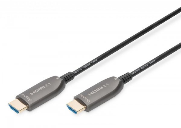 Kabel DIGITUS połączeniowy hybrydowy AOC HDMI 2.1 Ultra High Speed 8K60Hz UHD HDMI A/HDMI A M/M czarny 30m