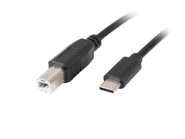 Kabel USB 2.0 Lanberg USB-C(M)-&gt;USB-B(M) 1,8m czarny ferryt
