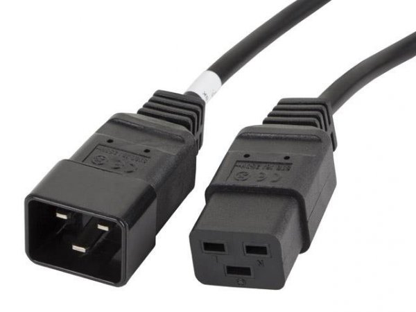 Przedłużacz kabla zasilającego Lanberg IEC 320 C19 -&gt; C20 1,8m VDE czarny